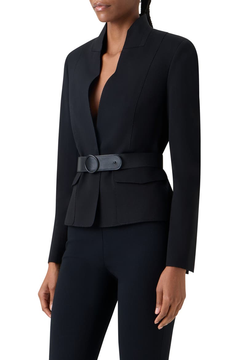 Fitted Signature Jersey Blazer, Alternate, color, BLACK