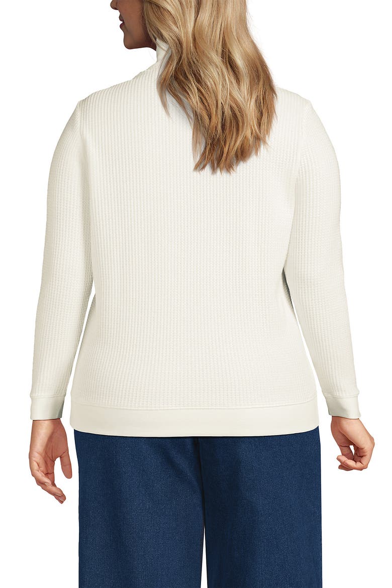 Long Sleeve Waffle Quarter Zip Pullover, Alternate, color, Ivory