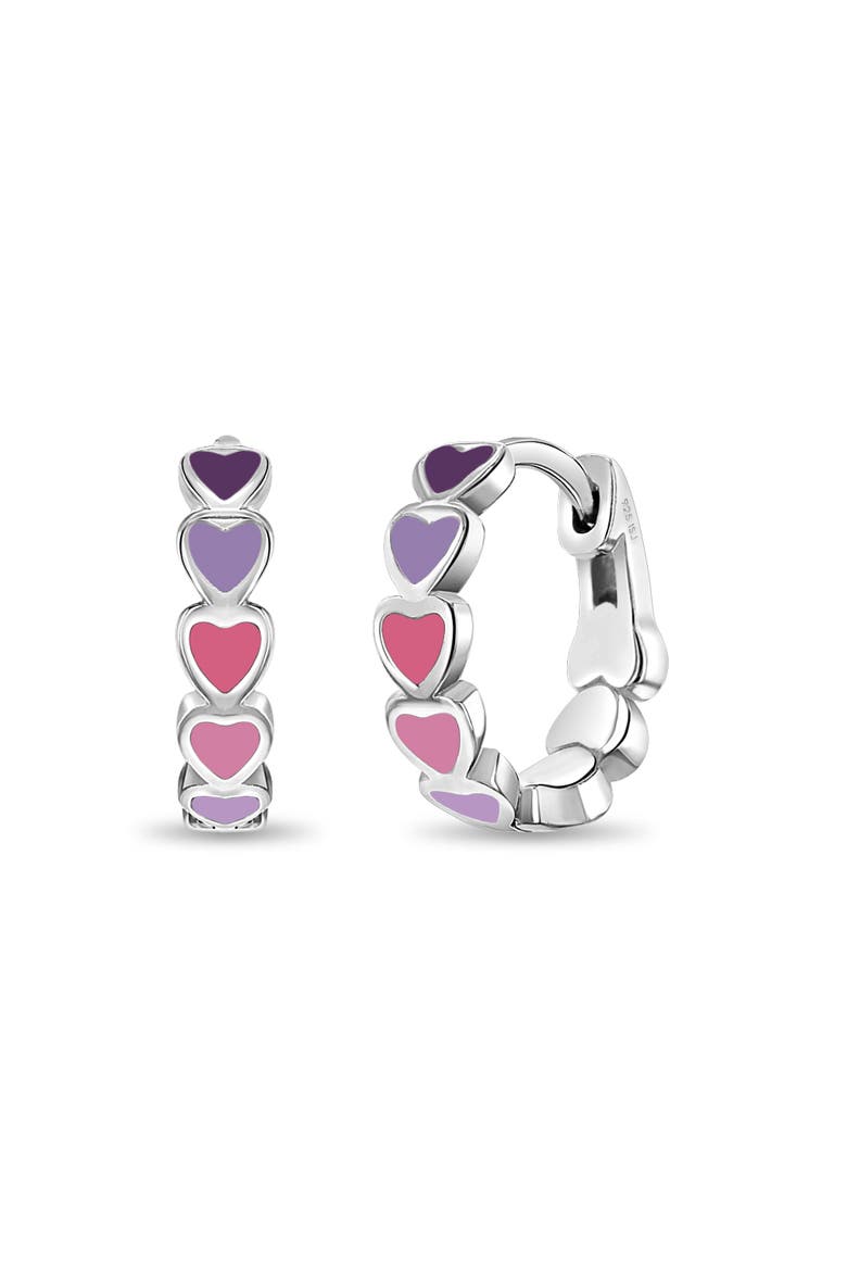 Heart Cascade Huggie Hoops, Main, color, Purple