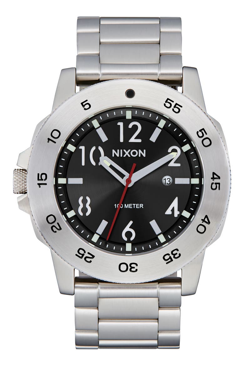 Smyth 44 Bracelet Watch, 44mm, Main, color, SILVER / BLACK