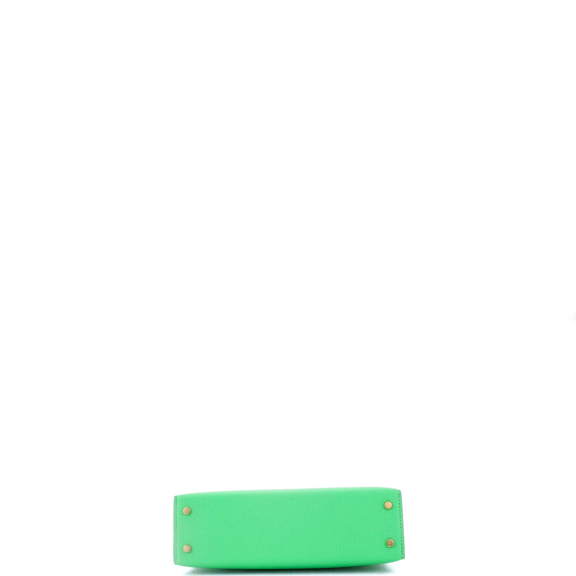 Pre-Owned Hermes Kelly Mini II Bag Green Chevre Mysore with Gold Hardware 20, Alternate, color, 