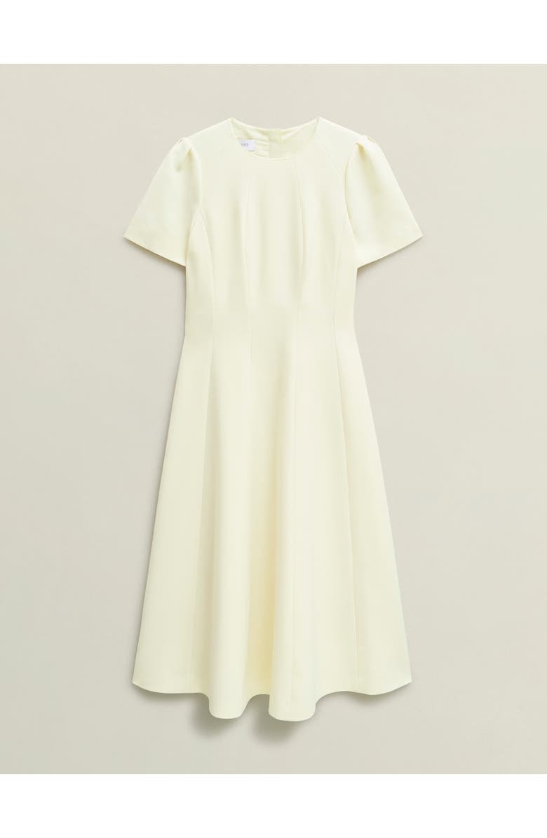 HOBBS LONDON Eliana Fit Flare Midi Dress, Alternate, color, Pale Yellow