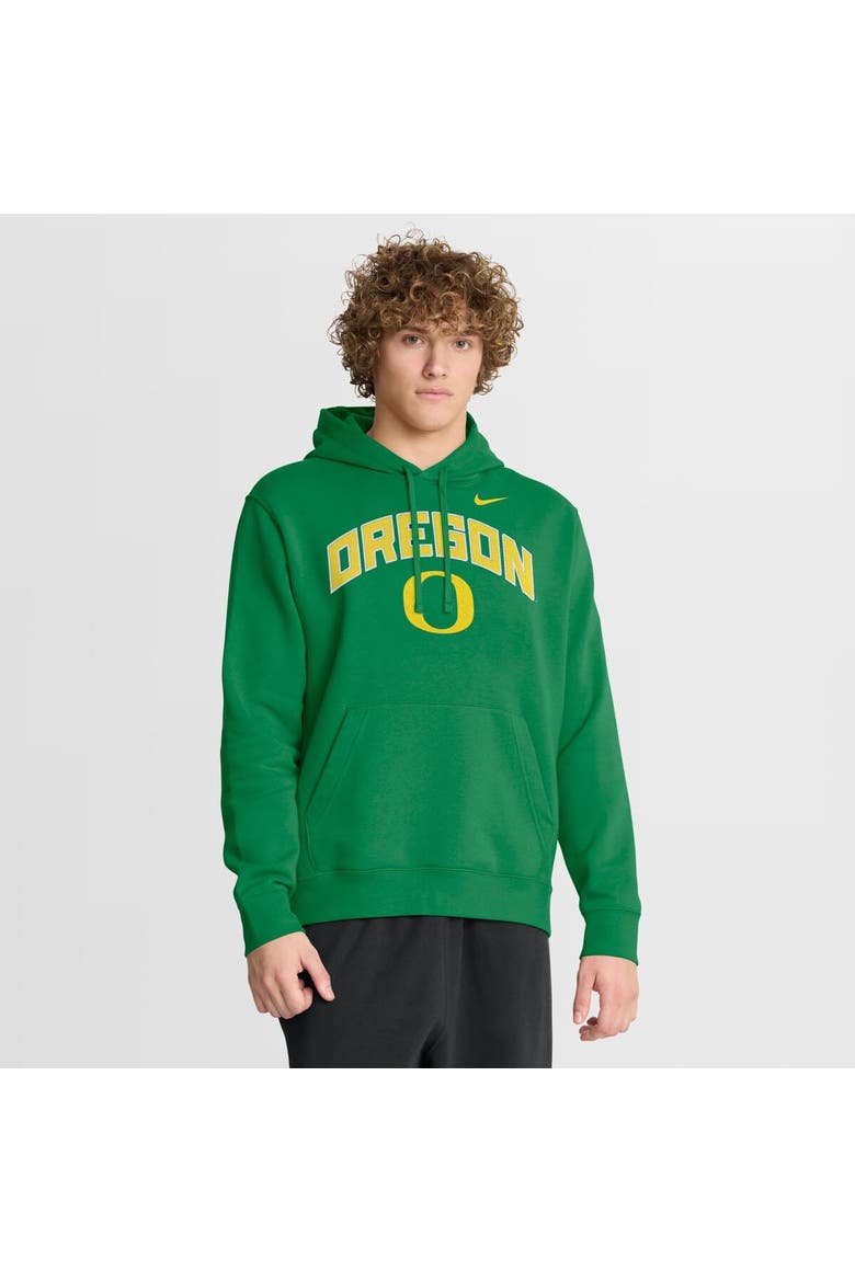 Men's Nike Green Oregon Ducks Club Fleece Arch Pullover Hoodie, Main, color, Green