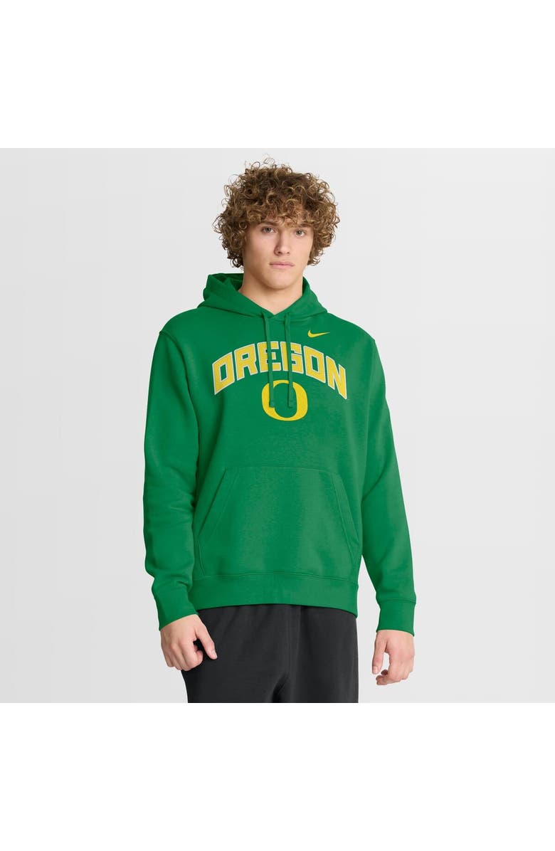 Nike Men
s Nike Green Oregon Ducks Club Fleece Arch Pullover Hoodie, Main, color, Green