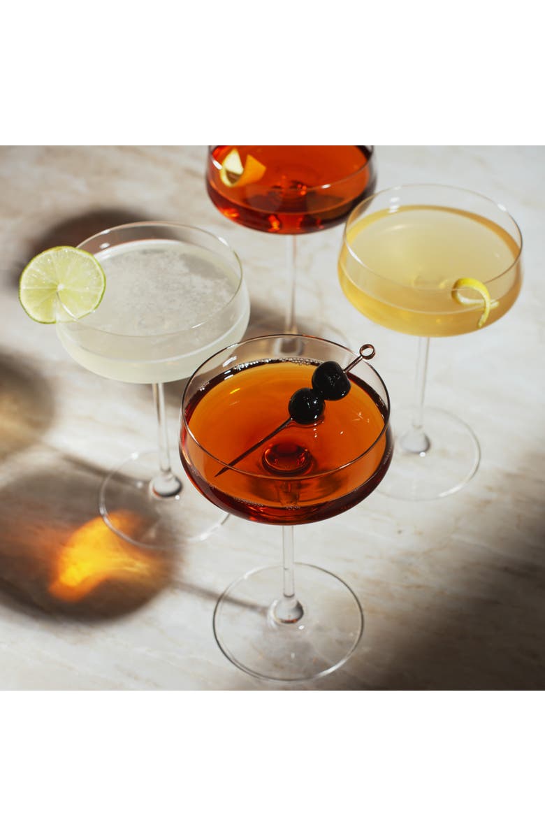 Viski Reserve Julien Crystal Coupes Set of 4, Alternate, color, Clear