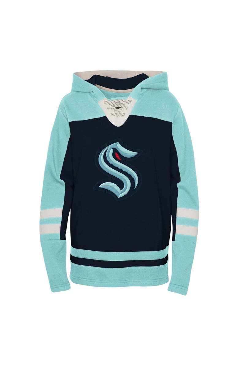 Outerstuff Youth Deep Sea Blue Seattle Kraken Ageless Revisited Home Lace-Up Pullover Hoodie, Alternate, color, 