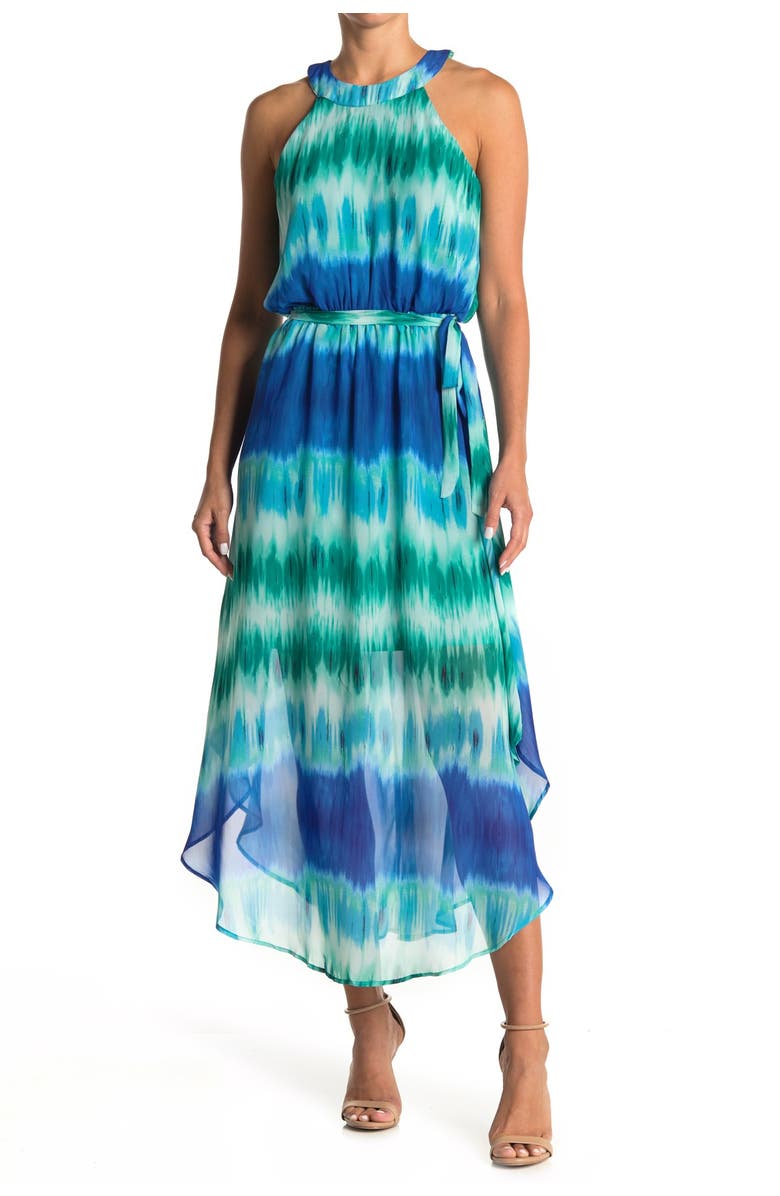 WRAPPER Tie-Dye Waist Sash Maxi Dress, Alternate, color,