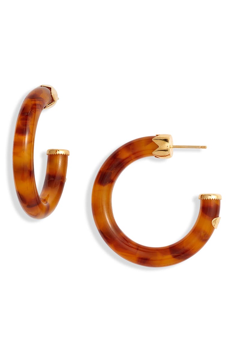 Rainbow Mix Open Hoop Earrings, Main, color, AMBER