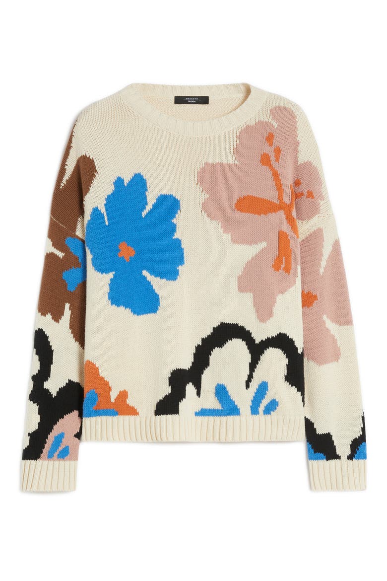 Celebre Floral Oversize Sweater, Alternate, color, IVORY MULTI