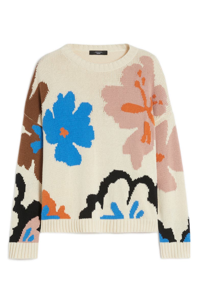 Weekend Max Mara Celebre Floral Oversize Sweater, Alternate, color, Ivory Multi