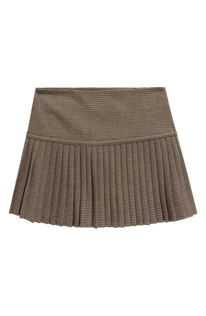 Nordstrom Kids' Houndstooth Pleated Skirt, Main, color, Tan Micro Houndstooth