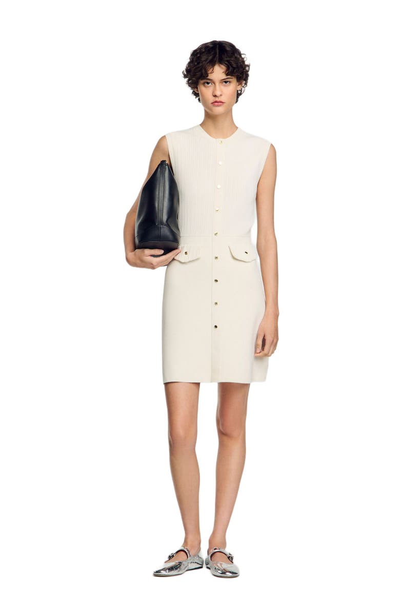 SANDRO Rib knit mini dress, Alternate, color, 