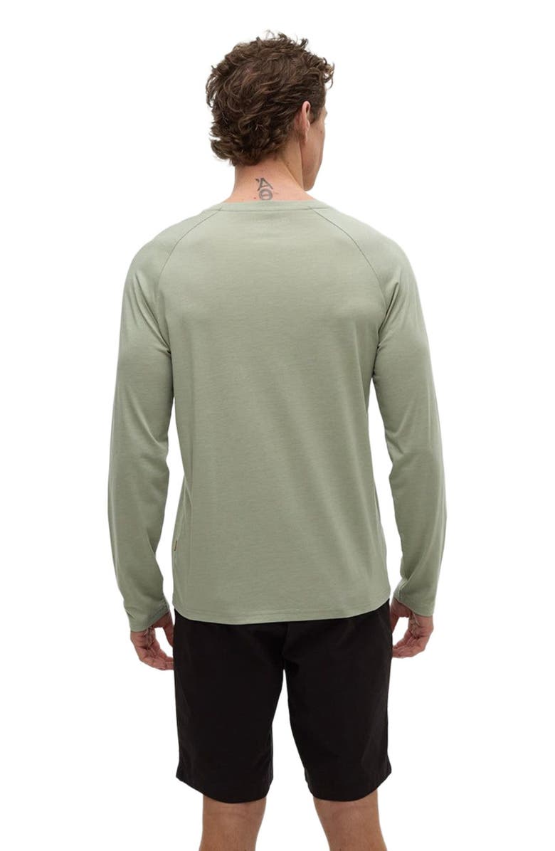 tentree Baker Henley Longsleeve, Alternate, color, Light Moss Heather