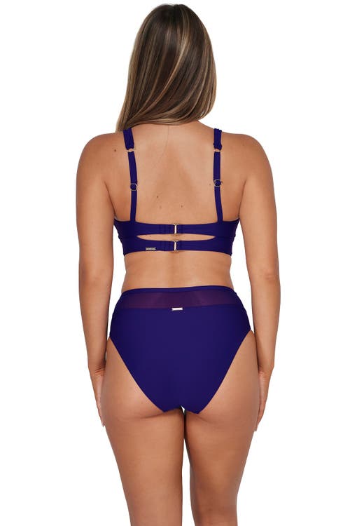Shop Sunsets Annie High Waist Bikini Swim Bottoms In Indigo