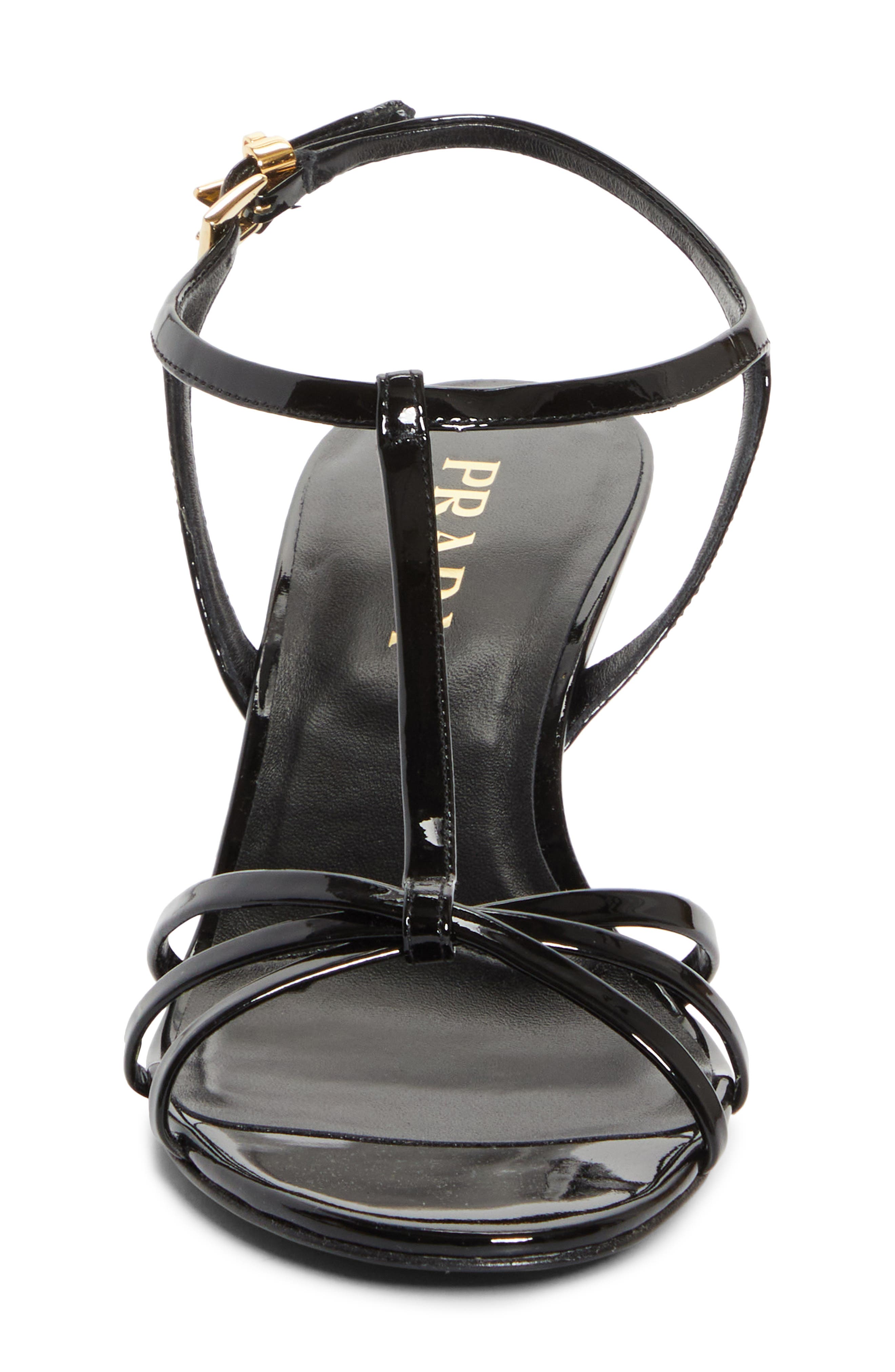 Prada Cage Wedge Sandal, Alternate, color, Black
