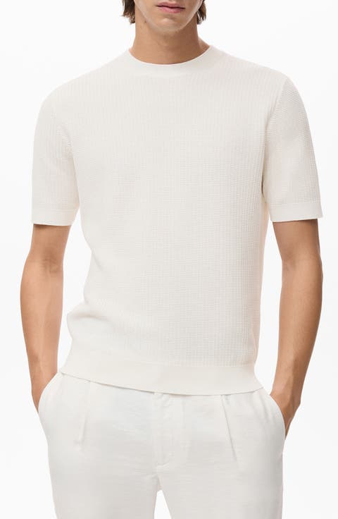 Textured Cotton Knit T-Shirt