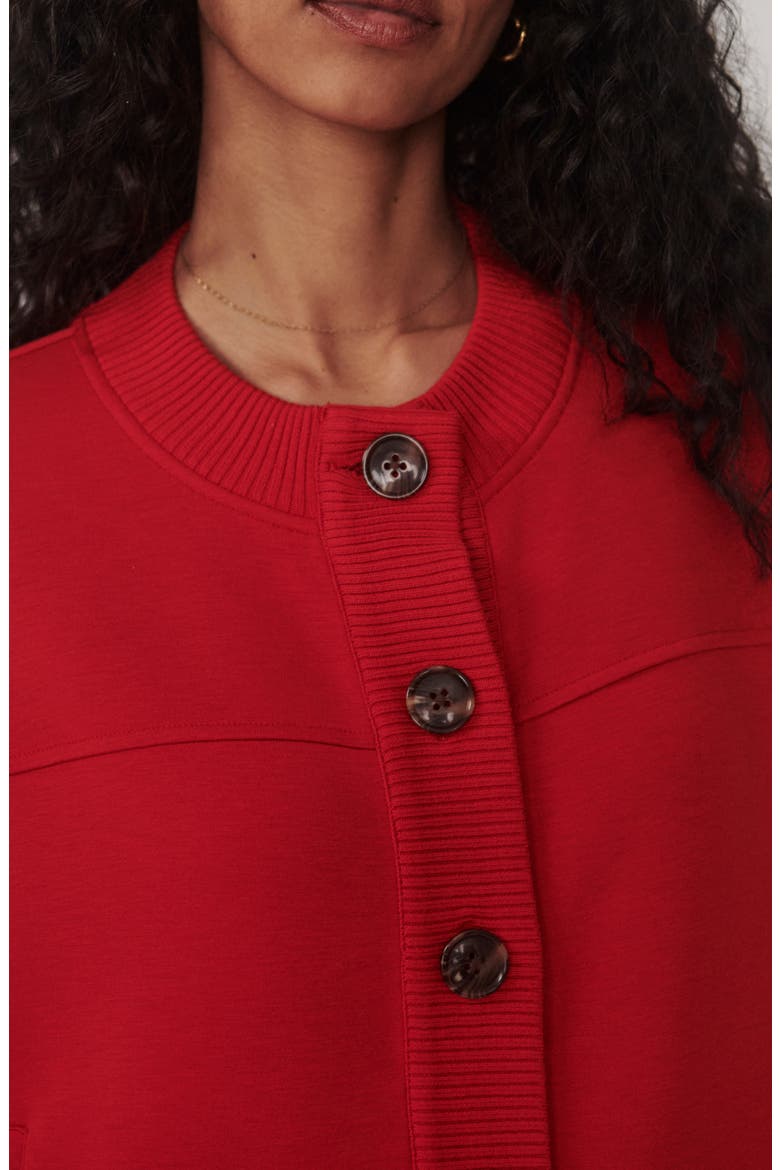 Olwen Sweatshirt Cardigan, Alternate, color, RED MARL