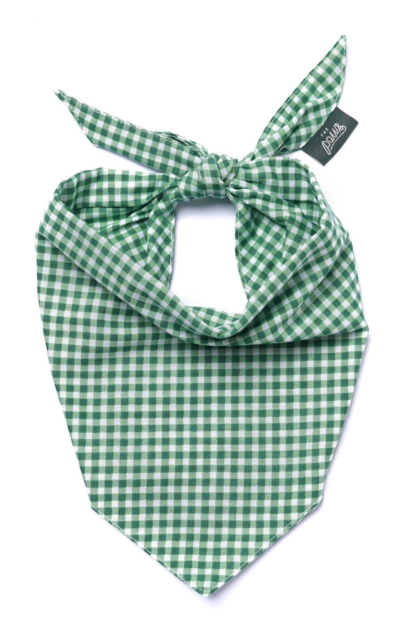 The Paws Green Gingham Dog Bandana 