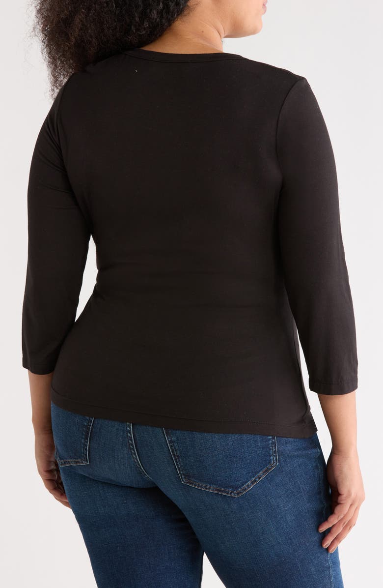 Renee C Side Knot Top, Alternate, color, Black