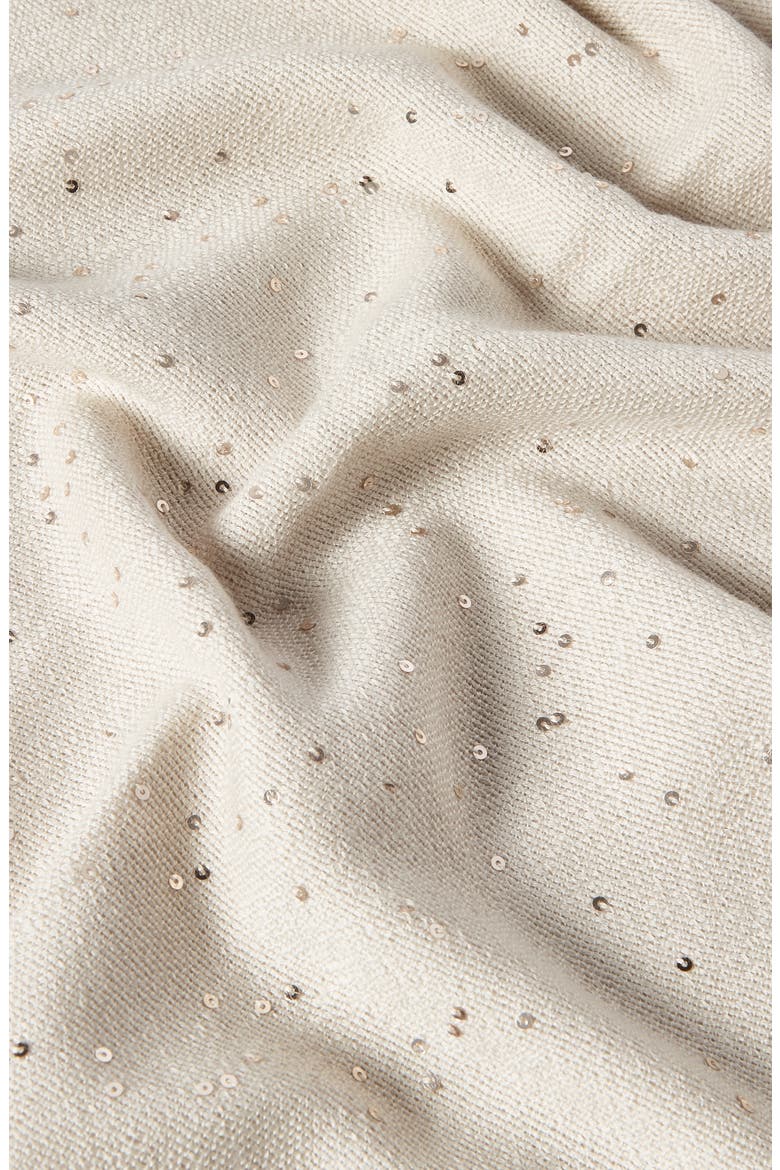 Cashmere and silk diamond yarn scarf, Alternate, color, Oyster