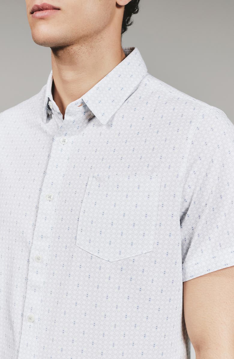 7 Diamonds Bishop Short Sleeve Button-Down Shirt, Alternate, color, White