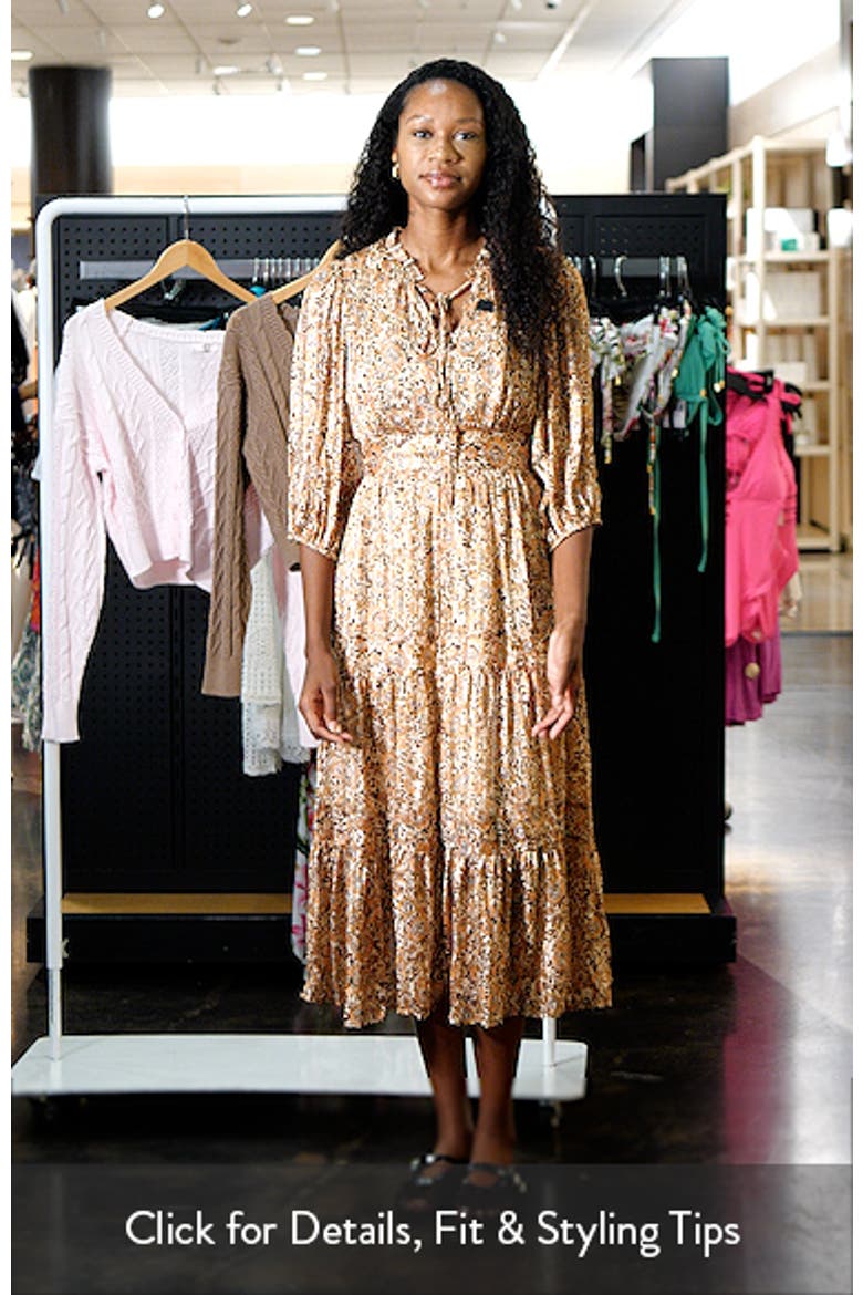 Print Long Sleeve Tiered Maxi Dress video