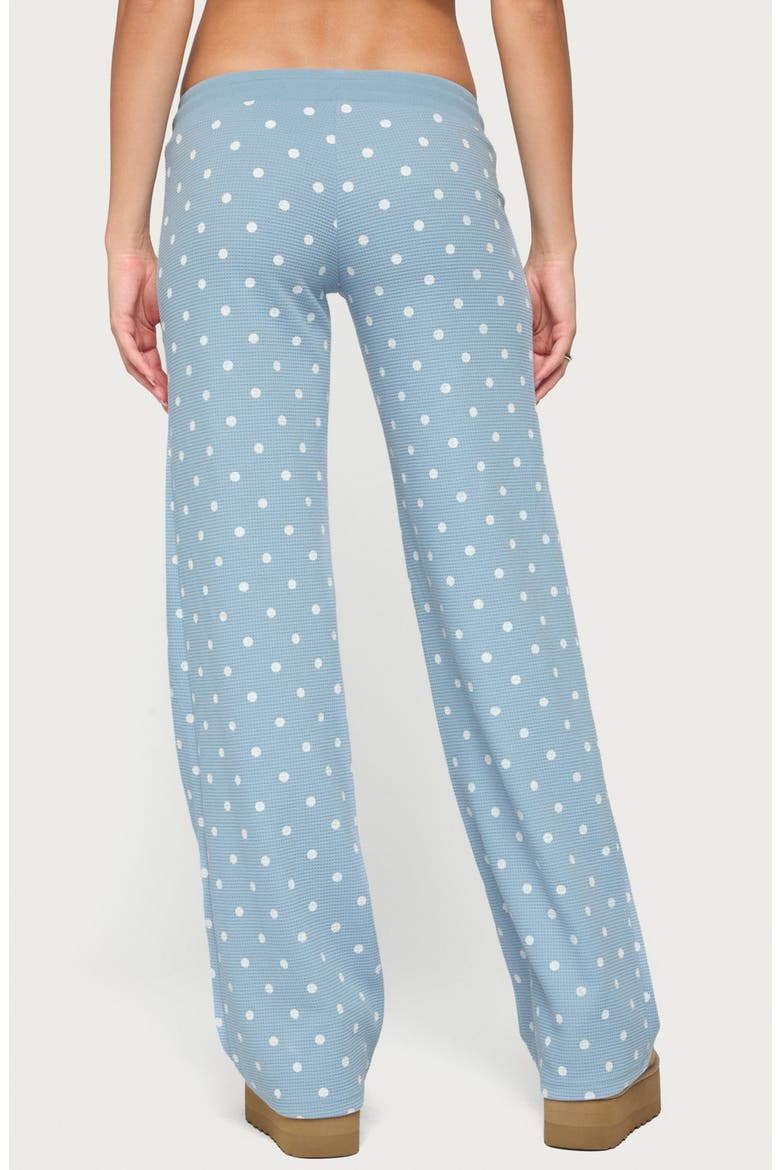 Dilly Polka Dot Waffle Pants, Alternate, color, BLUE