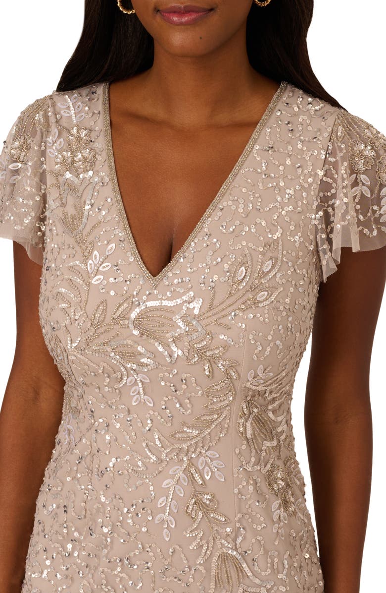 Adrianna Papell Beaded Sheath Cocktail Dress, Alternate, color, 