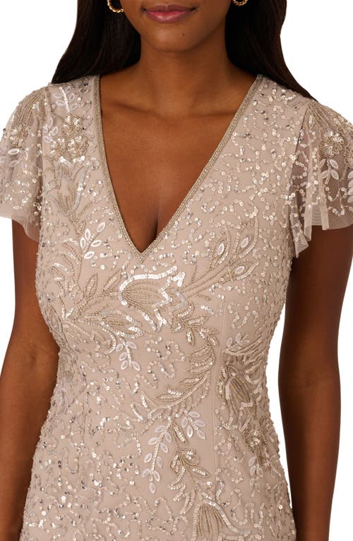 ADRIANNA PAPELL ADRIANNA PAPELL BEADED SHEATH COCKTAIL DRESS