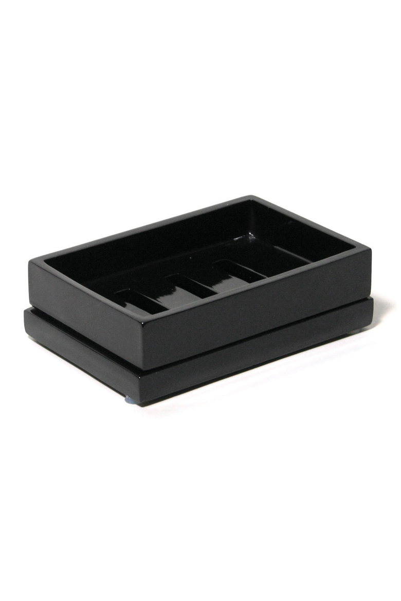 Lacquer Soap Dish, Main, color, Black