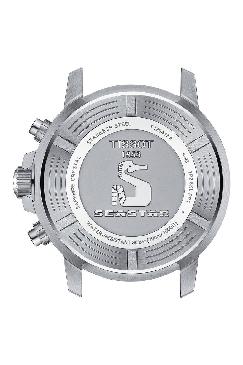 Seastar 1000 Chronograph Bracelet Watch, 45.5mm, Alternate, color, BLACK