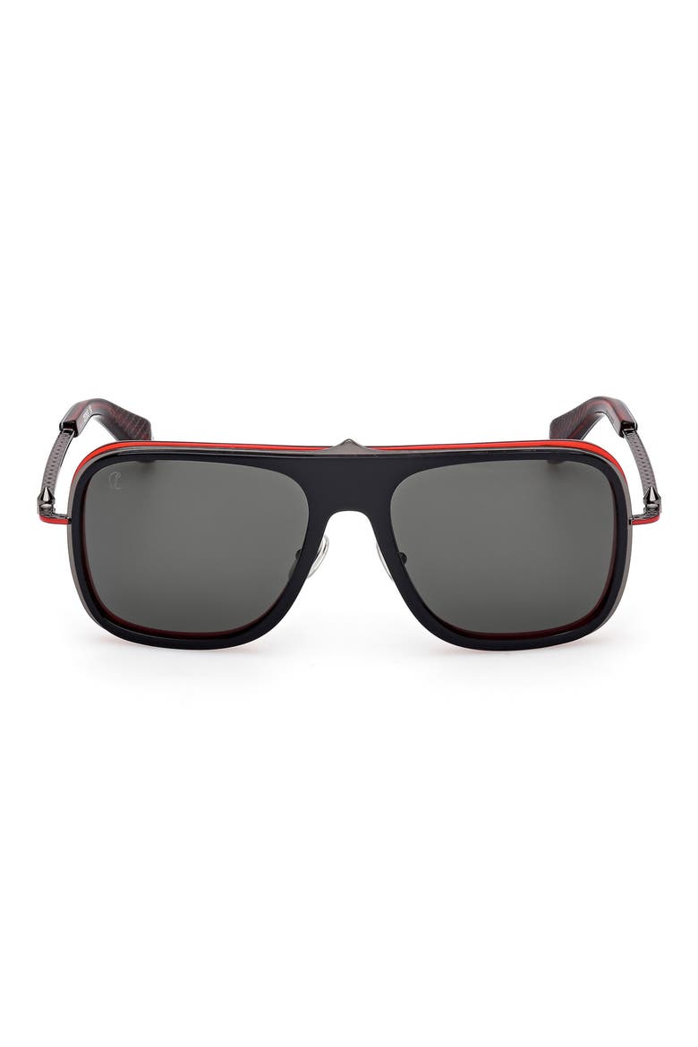 58mm Navigator Sunglasses, Main, color, BLACK RED / GUNMETAL RED
