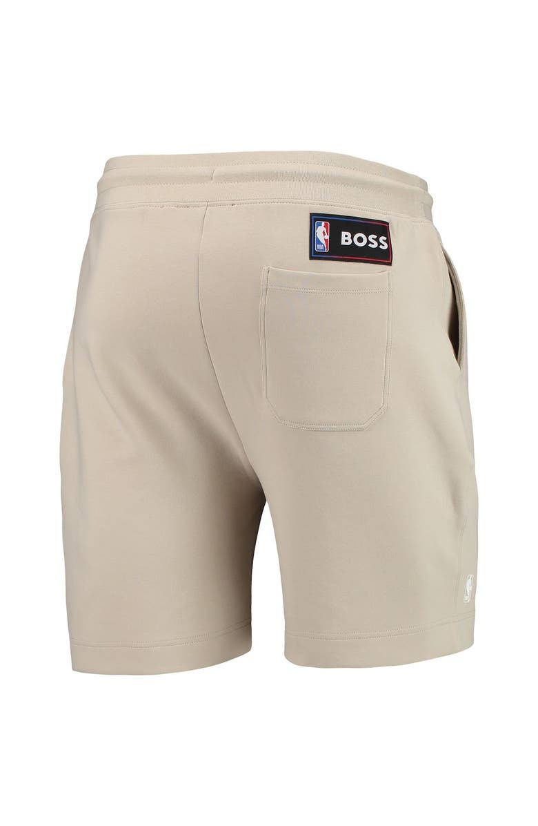 BOSS Men's NBA x Hugo Boss Oatmeal Brooklyn Nets Slam Shorts, Alternate, color, 