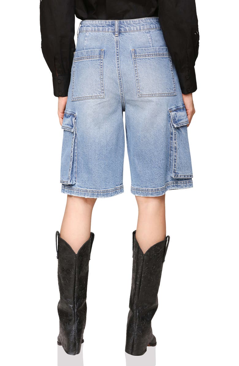 Avec Les Filles Cargo Bermuda Denim Shorts, Alternate, color, Fender Wash