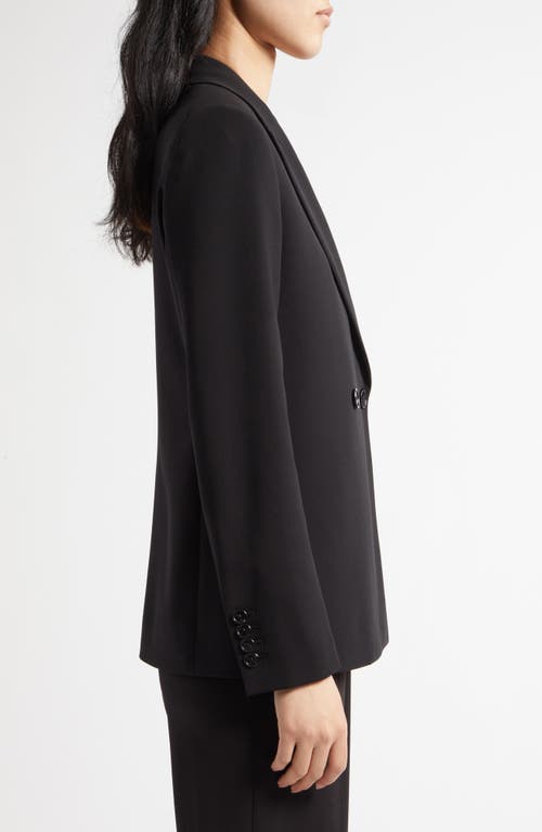 The Row Wallis Double Breasted Stretch Wool Crepe Blazer In Black