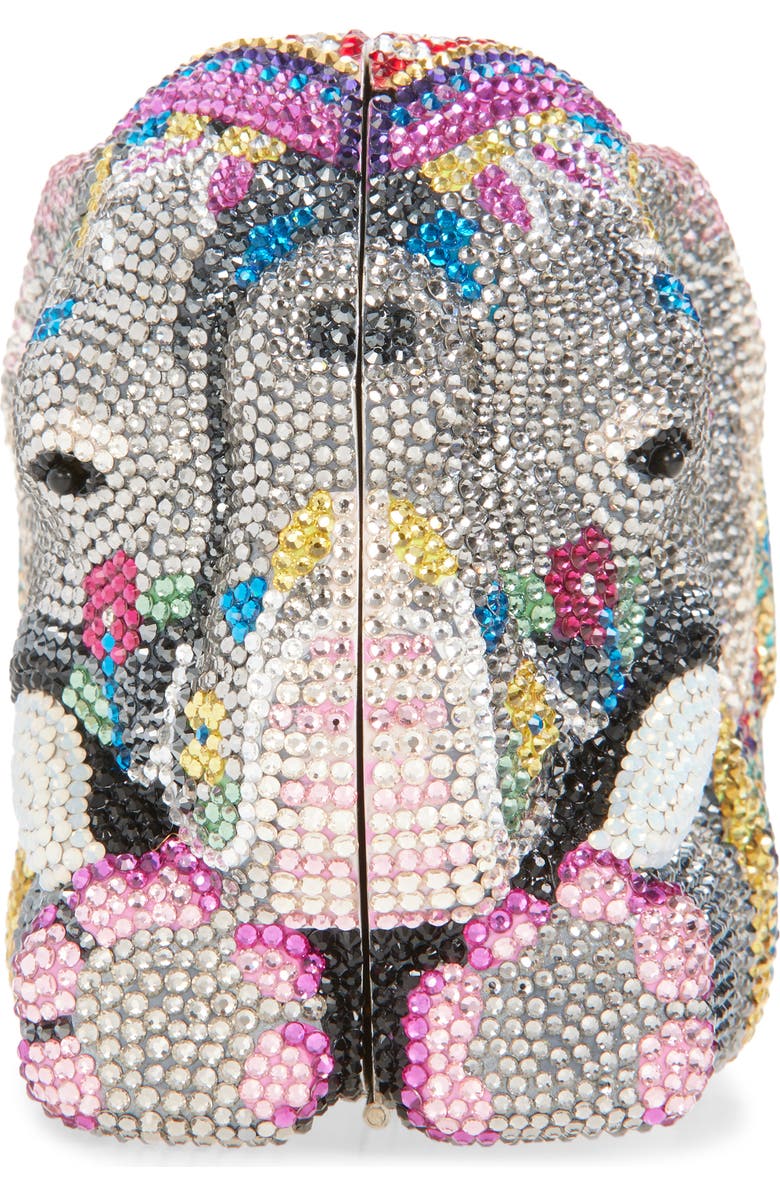 JUDITH LEIBER COUTURE Elephant Crystal Embellished Clutch, Alternate, color, Silver Multi