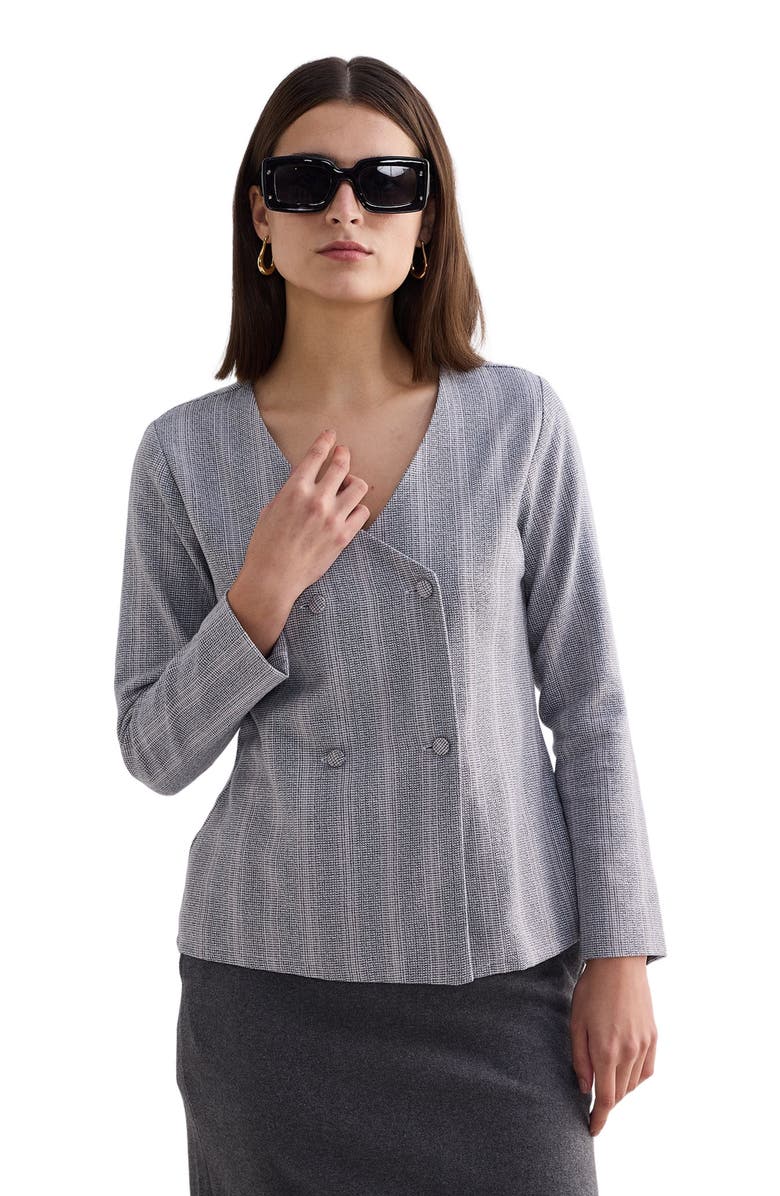 Reistor Fitted Cotton Tweed Jacket, Alternate, color, Steel Breeze