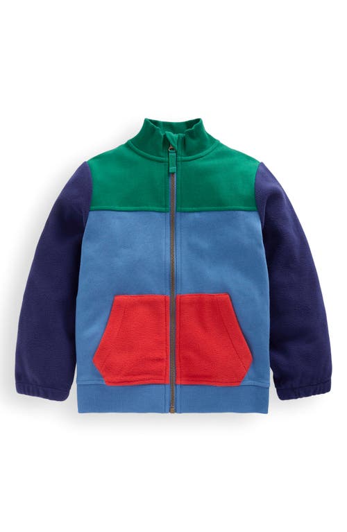 Mini Boden Kids' Colorblock Zip-up Sweatshirt Jacket In Multi