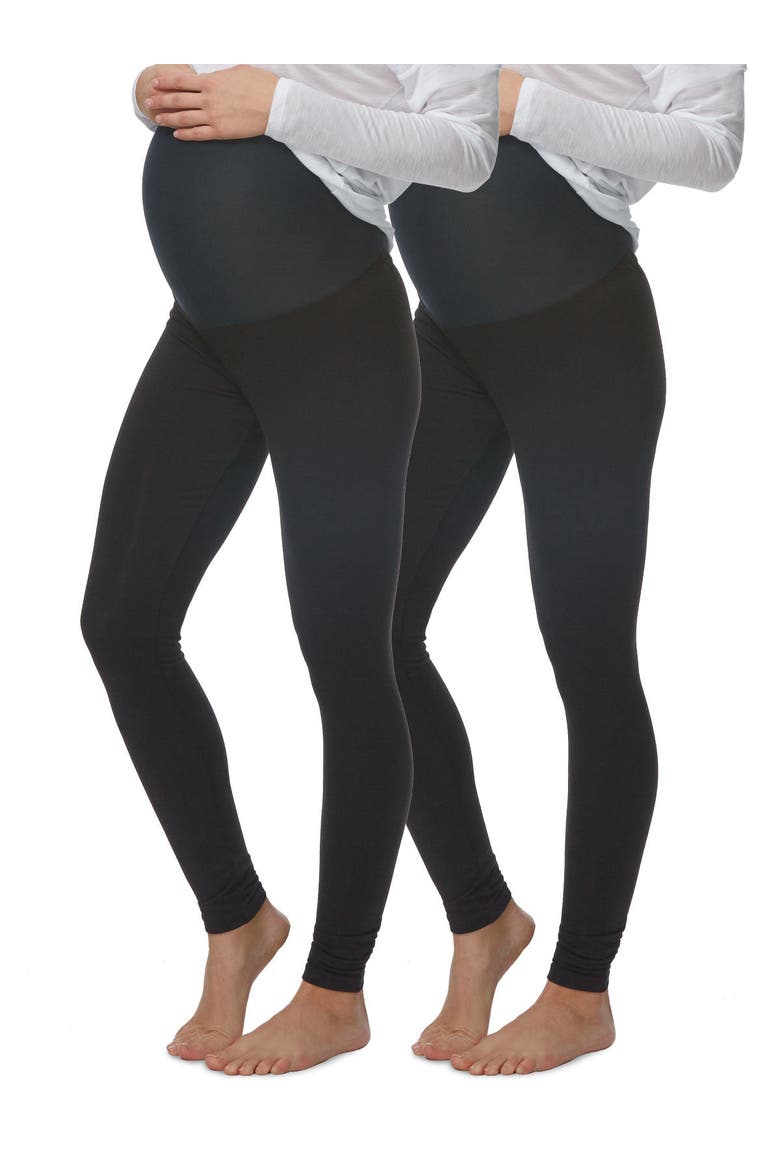 Velvety Soft Maternity Leggings 2 Pack, Main, color, Black