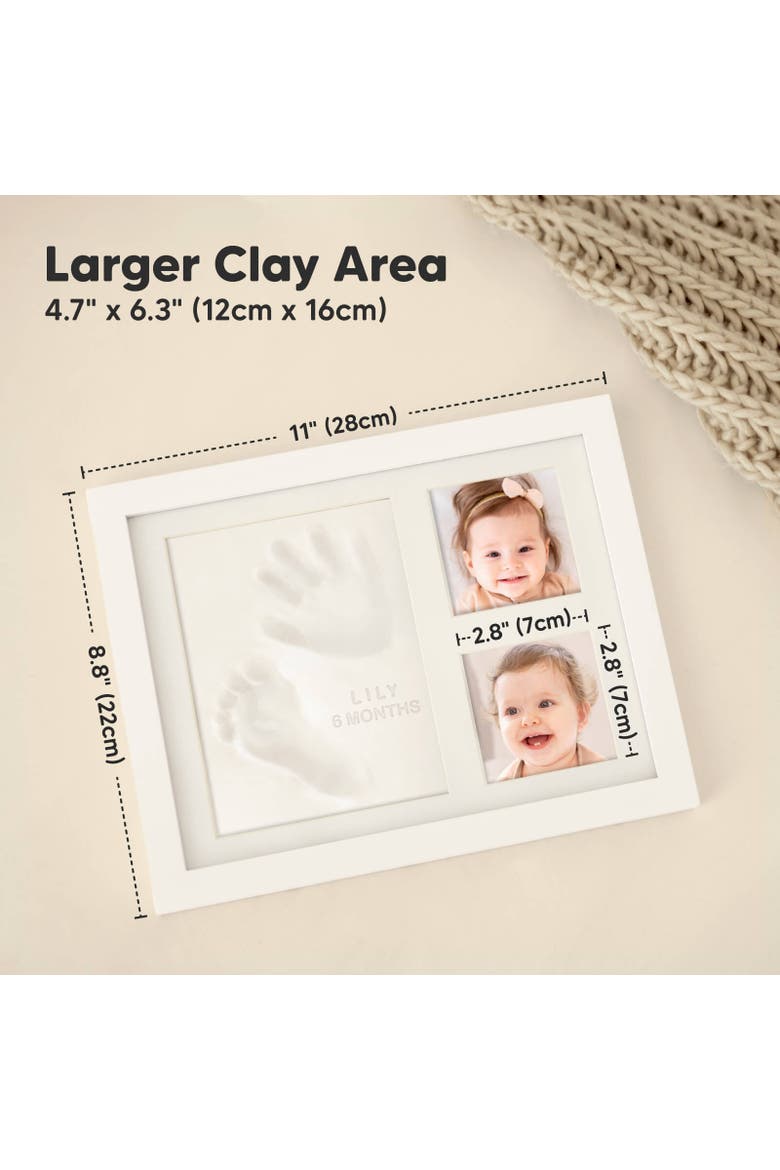 Baby Handprint & Footprint Keepsake Solo Frame, Alternate, color, Alpine White