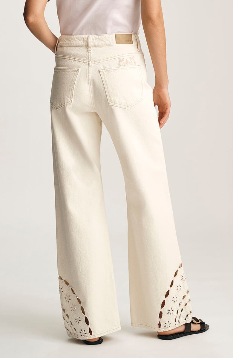 Mavi Jeans Malibu Eyelet Embroidererd Wide Leg Jeans, Alternate, color, 