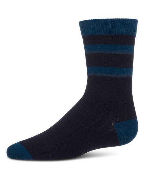 Tonal Stripe Rich Crew Sock (Big Kid)