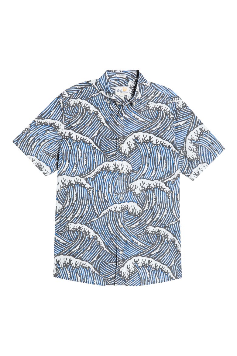 Super Swells Button-Down Shirt, Main, color, BLACK BLUE