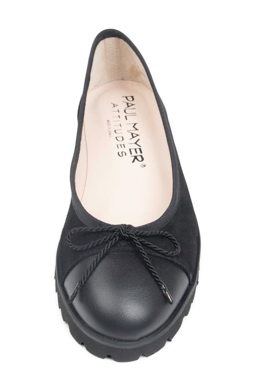 Paul Mayer Bravo Lug Sole Ballet Flat In Black