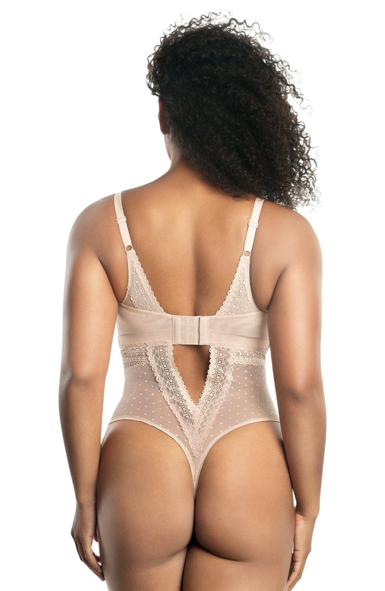 Parfait Mia Dot Wire-Free Bodysuit, Alternate, color, Cameo Rose