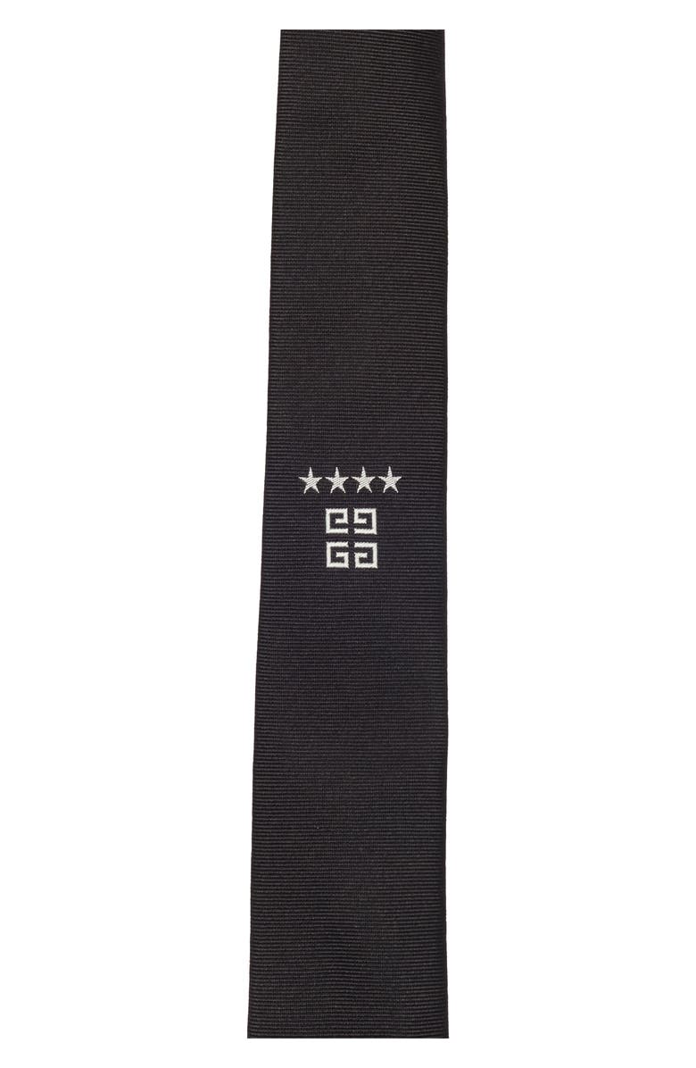 Givenchy Embroidered 4G Silk Tie, Alternate, color, Black White