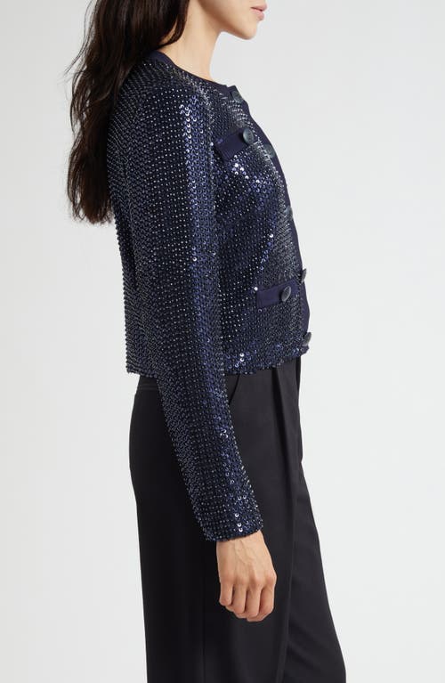 Ramy Brook Anna Sequin Jacket In Blue