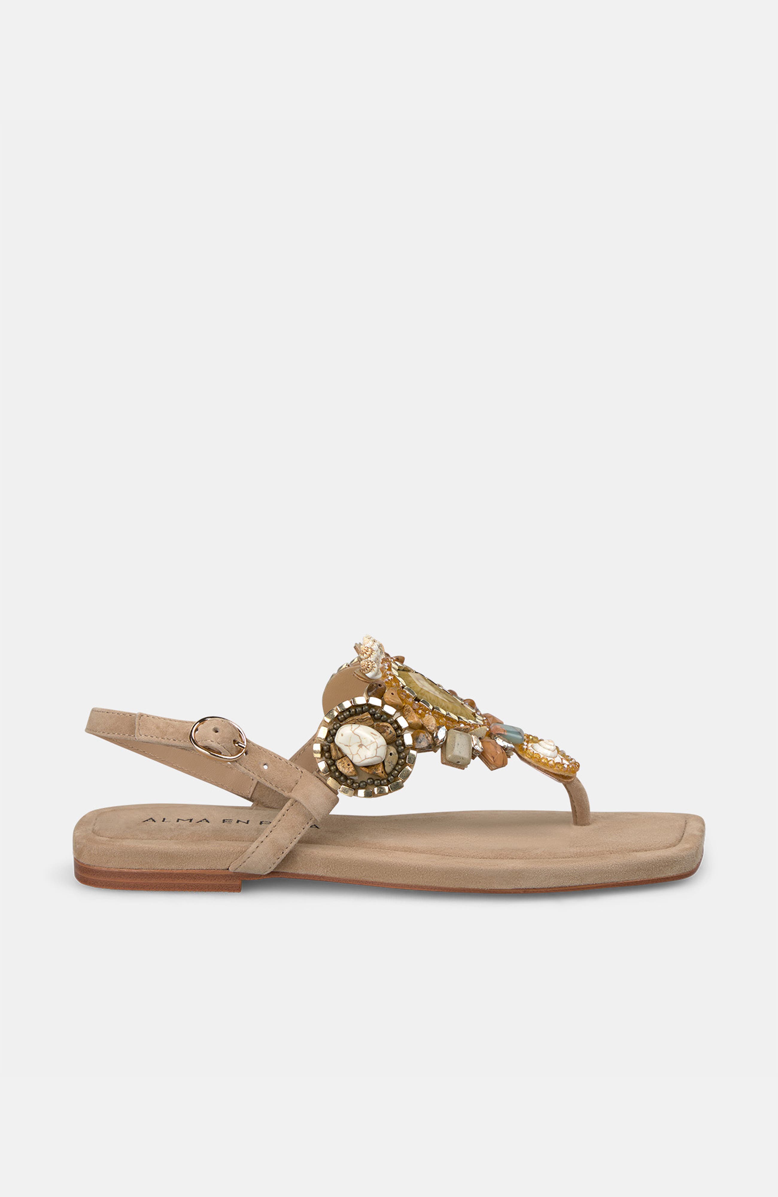 Flat Sandals, Main, color, Beige