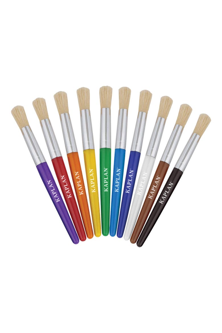 Paint Brushes Round-Tipped Chubby Handle - Set of 30, Main, color, Multicolored