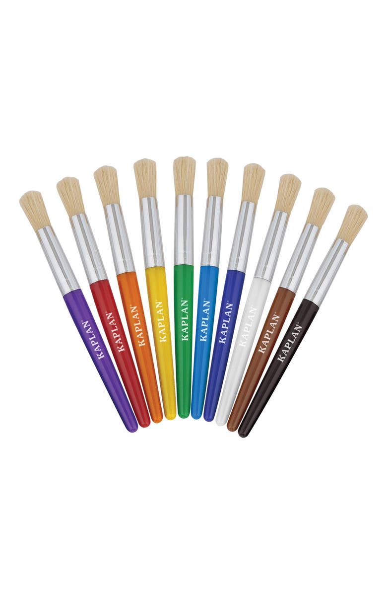 Kaplan Early Learning Company Paintbrushes Round-Tipped Chubby Handle - Set of 30, Main, color, Multicolored